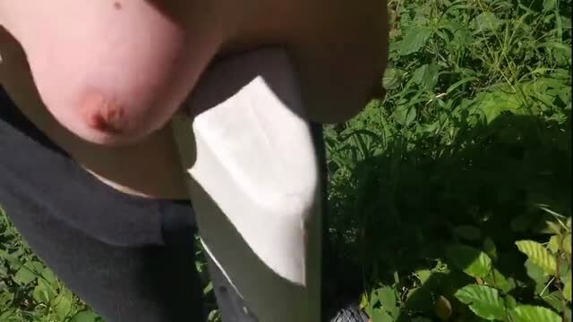 Naked tits getting slapped on public street
