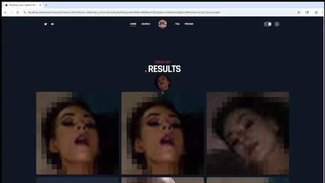 Alessia Luna wearing makeup with mouth open, close-up face from top angle