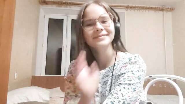 Brindaanning shy young 18yo Chaturbate girl smiling on cam, small tits
