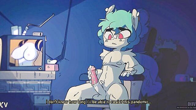 Zhongzi's quarantine desperation: femboy bunny masturbates with toy