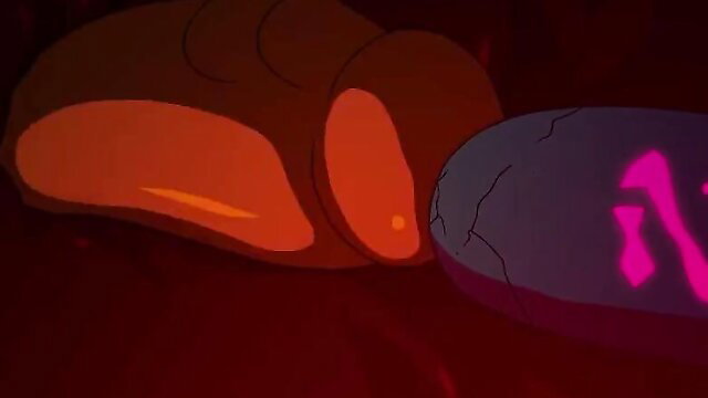 XXXtreme Ghostbusters hentai art: orange tentacle monster cracking glowing purple egg