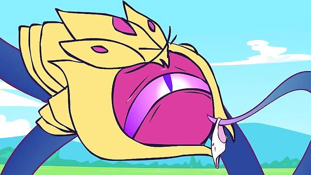 Riko as vore monster with gaping pink mouth and tongue in League of Riko hentai