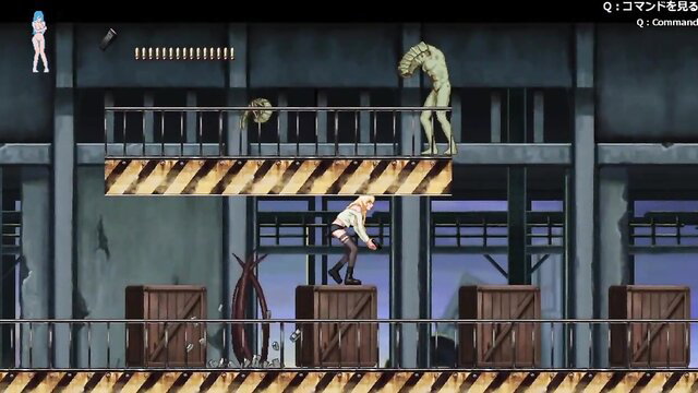 Blonde hentai babe in skirt fights zombie horde in Parasite in City game