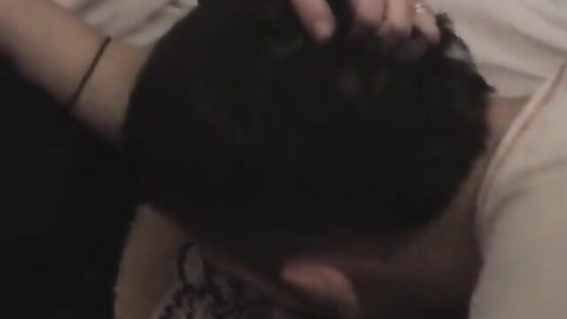 Italian homemade amateur woman stroking man's head intimately close-up