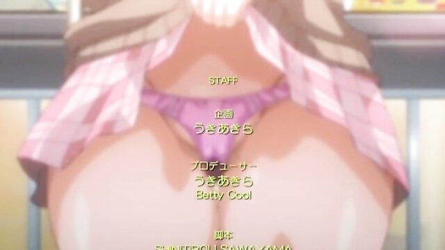 Buxom hentai babe in pink skirt upskirt censored pussy staff credits