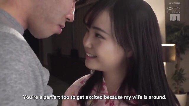 Rara Kudo pretends to be brat while cheating with boss as wife watches