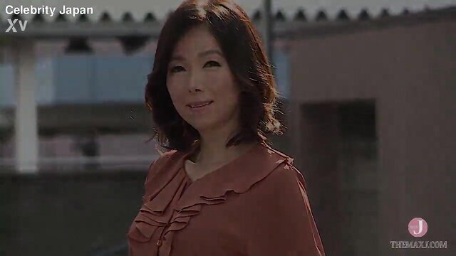 50yo tall 173cm Aoyama Ai smiles in ruffled dress, JAV anal wife