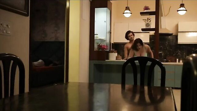 Hot Indian babe cheats on husband, gets dirty with lover in kitchen