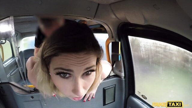 Red August POV blowjob in Fake Taxi cab