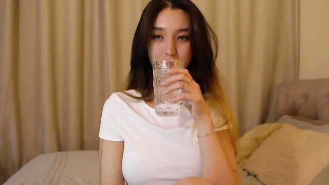 Asian Sarasouo December drinks water teasing on Chaturbate webcam
