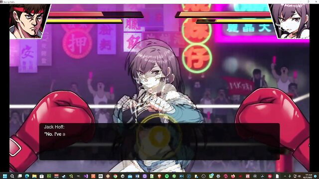 Hentai Punch Out: Anime girl boxer vs Jack Huff in neon ring fight