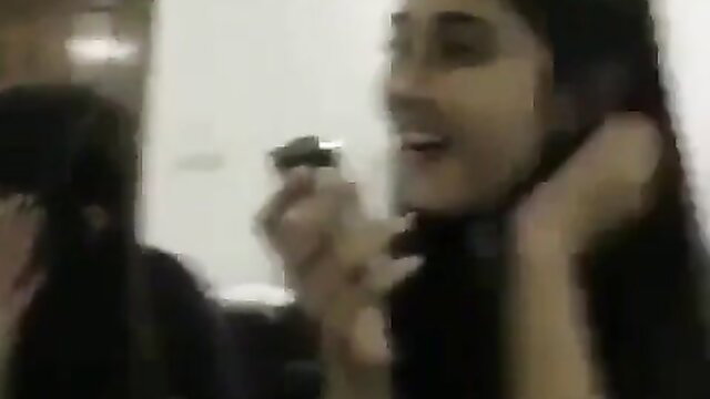 Pakistani college girls laughing with lighter, amateur desi fun