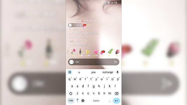 Sweet innocent girl's blurred pussy closeup on live cam show