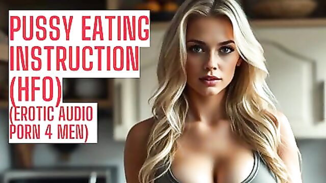 Blonde MILF gives pussy eating instructions in hot JOI HFO audio