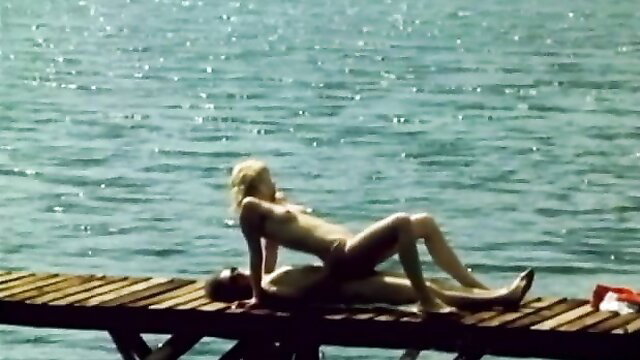 Vintage 1978 blonde teen fucked on pier in Country Sex movie