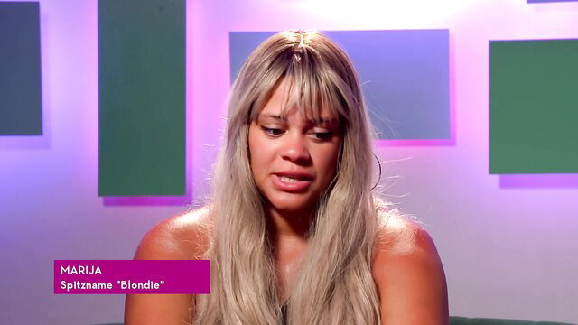 Maria 'Blonde' Spitz naked on Naked Dating episode 4, busty blonde closeup