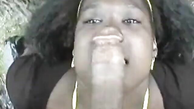 Candy Fuller black BBW closeup mouth sucking cock POV