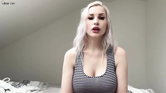 Selene Rey blonde in striped tank top mesmerize JOI good boy tease
