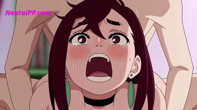 Okarun lesbian hentai Momo wide-eyed orgasm facefuck action