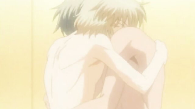 Blond anime teen boys hugging nude from Sensitive Pornograph gay hentai