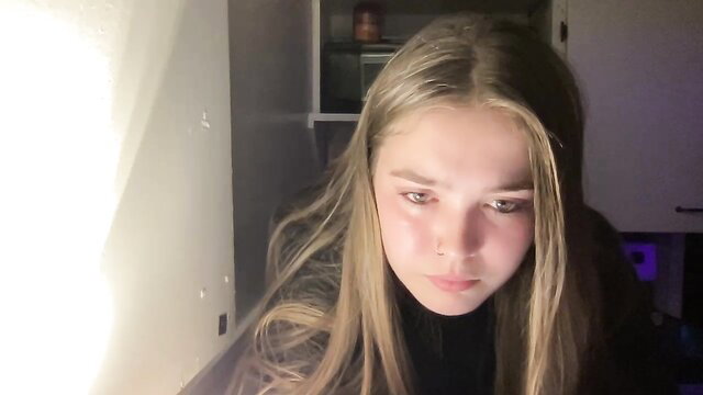 lanelizzie348 blonde cam girl intense closeup gaze, hot Chaturbate tease