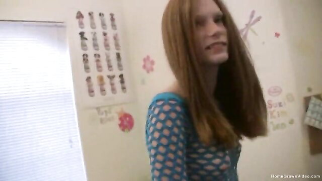 Amelia Rose Skinny Redhead Teen Teases Perky Small Tits