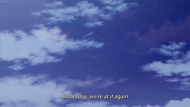 Boku Dake No Hentai Kanojo anime hentai sky scene with clouds and stars
