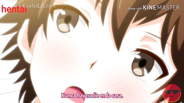 Anime hentai closeup of seductive milf with flushed cheeks licking lips