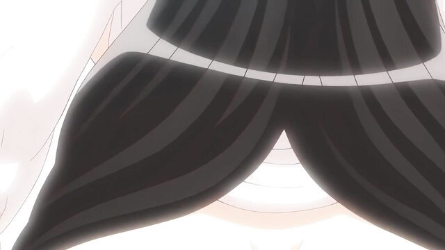 Shrine maiden ogre princess in black dress with white panties upskirt