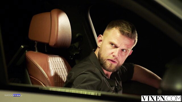 Evelin Elle intense gaze in luxury car - Club Vixen Italy Part 1
