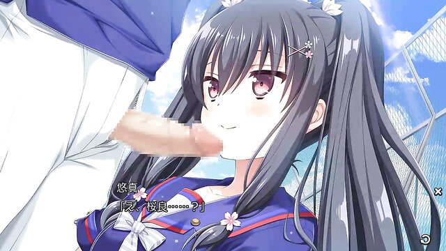 Black-haired Japanese schoolgirl Kurose Sara fellatio closeup on JAV thumbnail