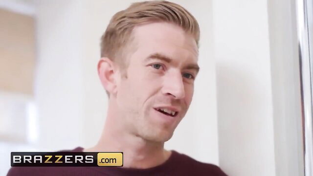 Blonde white guy smirking closeup in Brazzers shower fuck scene