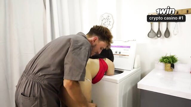 Nick Jowel fucks Knock Knock Club doggystyle over washer POV