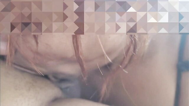 Closeup of alluring woman's messy mouth with cum after MILF blowjob
