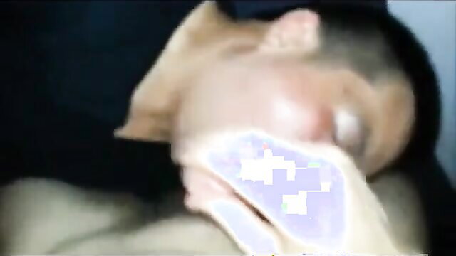 Blurry closeup of Asian man sleeping with blue blur over face in gay porn thumbnail