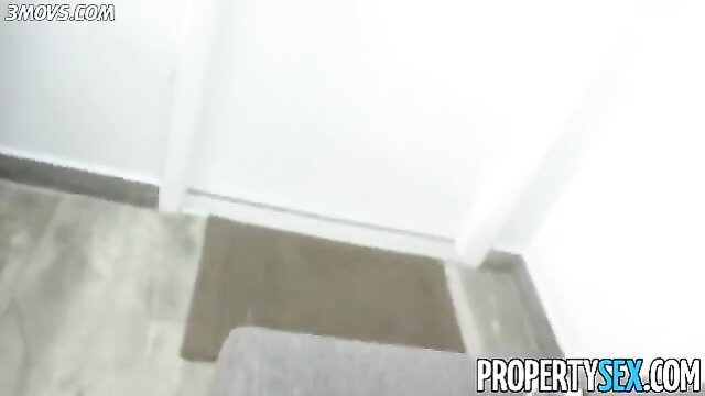 Tiny blonde in tight dress teases at apartment viewing Property Sex