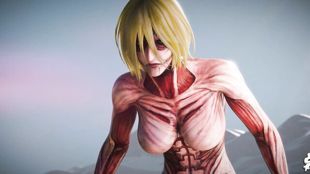 Annie Leonhart Titan Form nude muscular body exposed muscles tits hentai