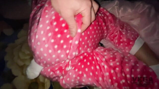 Man gropes sleeping girl's pink polka dot onesie in taboo amateur vid