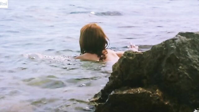 Isabella Ragonese nude floating topless in water, bare tits - Solo per Passione