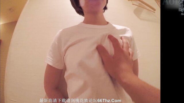 Aoi Toki white t-shirt groped by hand, innocent JAV amateur beauty