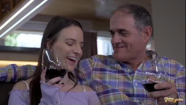 Noi Feja and Dragon Fruit share wine with older man in Oldje threesome