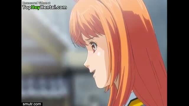Sexy redhead teen with long hair and busty figure from hentai thumbnail