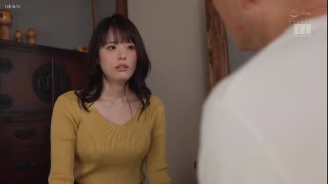Ayase Maria in yellow sweater, intense gaze during JAV scene