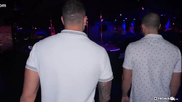 Will Pounder and Quinton James from behind in a strip club