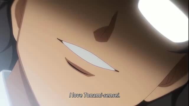 Close-up of male anime character smiling